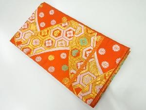 花亀甲に笠松模様織出し子供帯